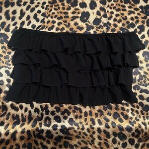 SHEIN Black Ruffled Tube Top